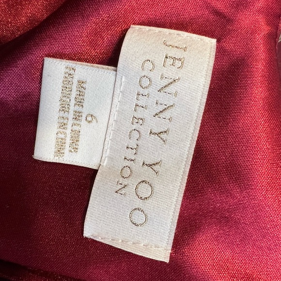 JENNY YOO Burgundy Velvet Backless Flutter Sleeve Gown 🌹 - Picture 17 of 17